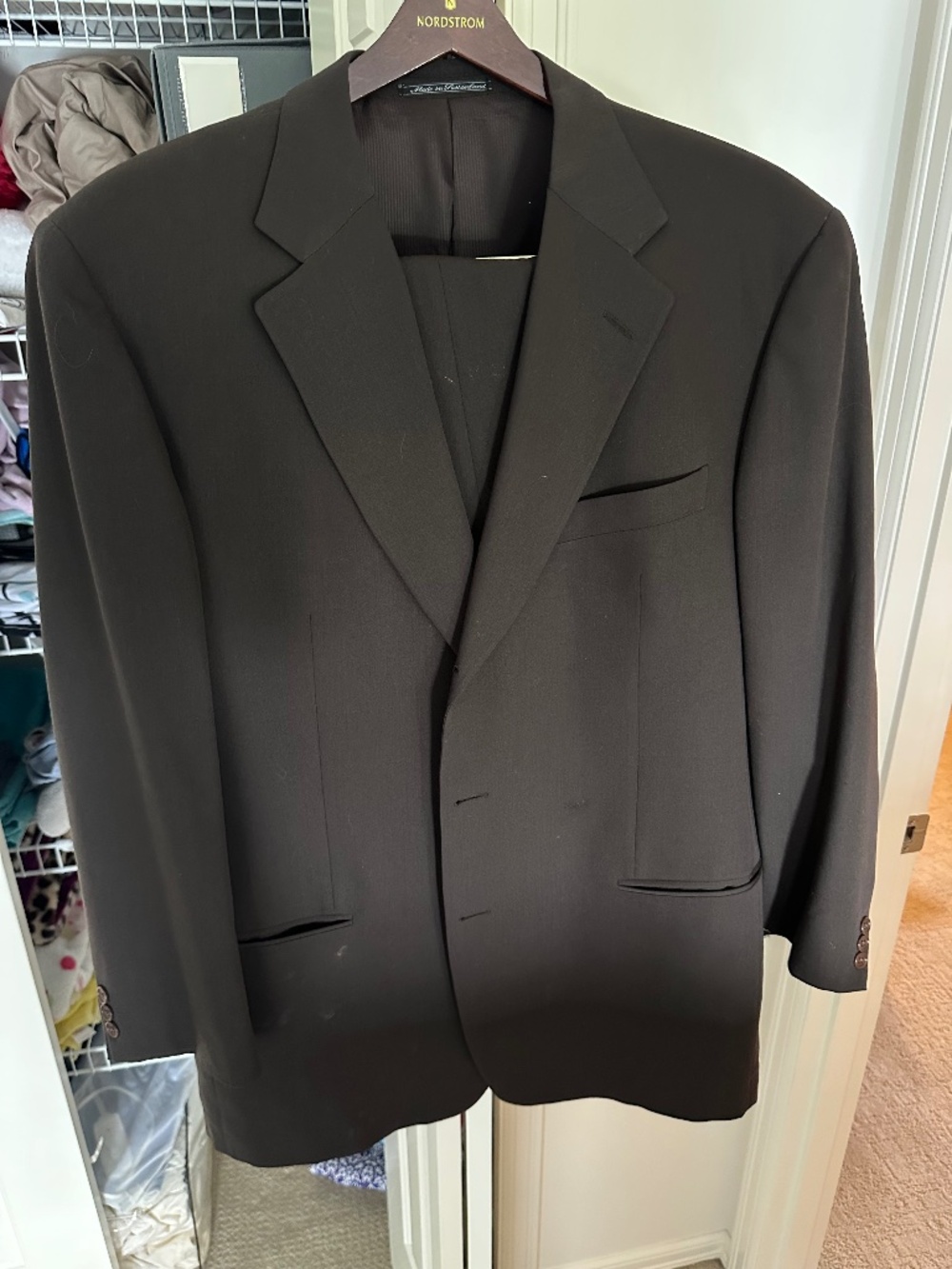 Vintage Ermenegildo Zegna Soft Brown Wool Suit 44L Made in Switzerland